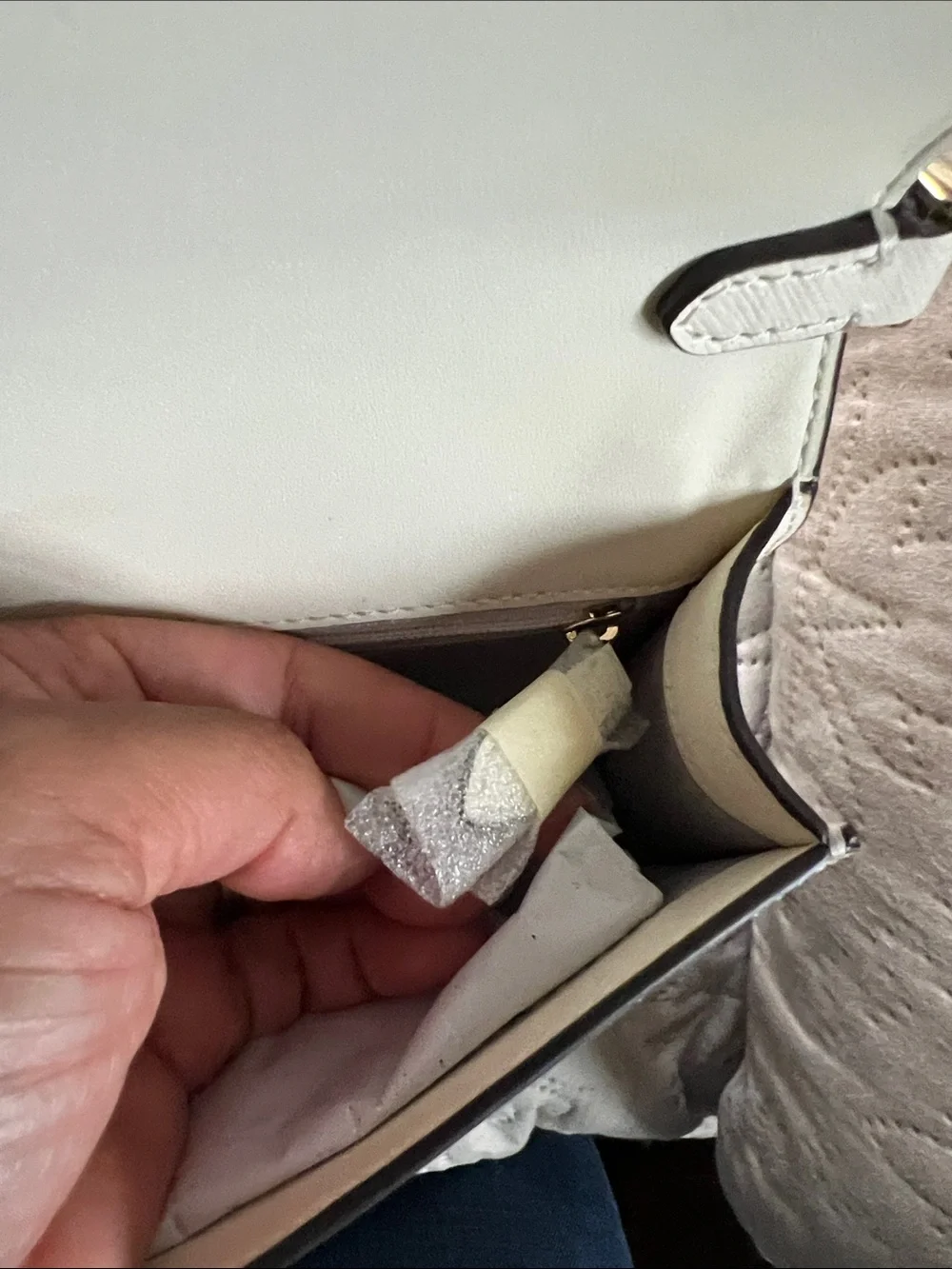 kate spade White Laser-Cut Floral & Butterfly Crossbody with Gold Chain